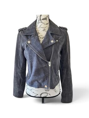 C&C California Suede Biker Moto Motorcycle Jacket Sz M